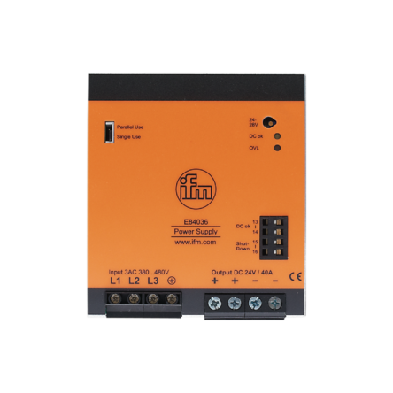 ifm electronic E84 Блок Питания Переключающего Режима Блок Питания 480V ac AC Вход 28 V, 60 A Выход DC 960 W