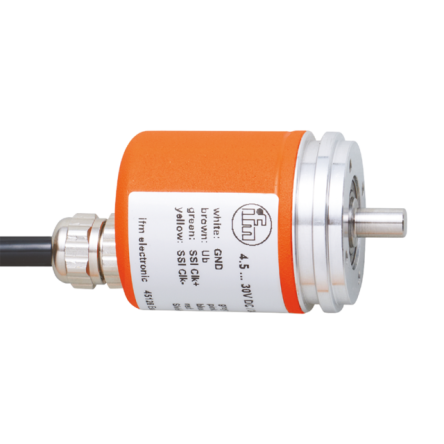 ifm electronic RM8 Серия Абсолютный энкодер 30V dc, 8192 импульсов ppr, TTL сигнал, тип с твёрдым валом, 6 mm вал