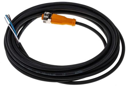 ifm electronic Женский 4-х контактный M12 к Необрезанному Свободному Концу Кабеля Датчика/Привода, 5 м