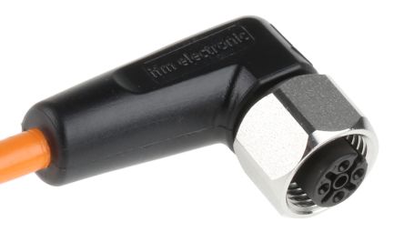 ifm electronic Женский 4-х контактный M12 к Женскому 5-ти контактному незавершенному кабелю датчика привода, 10 м