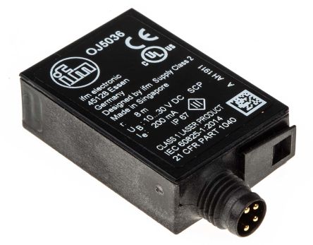 ifm electronic Датчик фотоэлектрический ретроотражающий, Блочный датчик