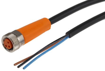 ifm electronic Женский 3-проводной прямой к незавершенному датчику привода, 2 м