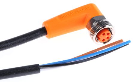ifm electronic Женский 4-жильный Прямой Угловой до Кабеля Датчика Привода, 5 м