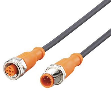 ifm electronic Женский 4-канальный M12 к Мужскому 4-канальному M12 кабелю для датчиков/приводов, 5 м
