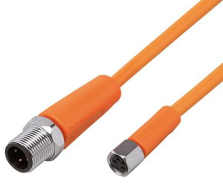 ifm electronic Женский 4-проводной M8 к Мужскому 4-проводному M12 Кабель Датчика/Привода, 2 м