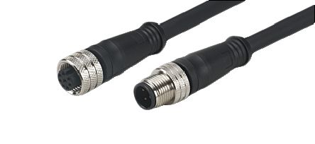 ifm electronic Женский 3-ходовой M12 к Мужскому 4-ходовому M12 Кабель датчика привода, 0.3 м