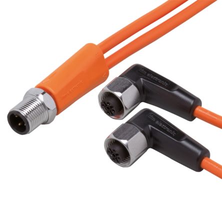ifm electronic Мужской 1-проводной Прямой к Женскому 2-проводному M12 Кабелю Датчика/Привода, 1 м