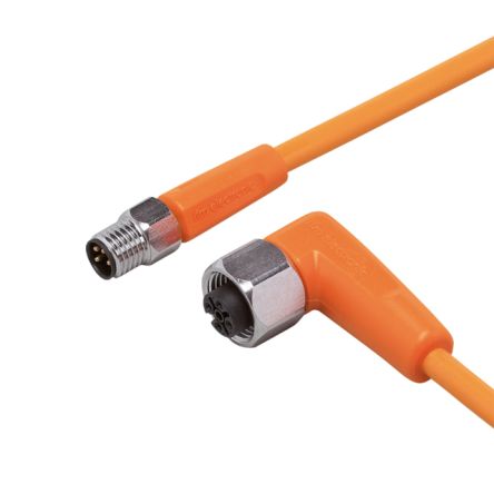 ifm electronic Мужской 1-проводной Прямой к Женскому 1-проводному M12 Кабель Датчика Привода, 0.3 м