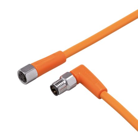ifm electronic Мужской 1-ходовой угловой к женскому 1-ходовому прямому кабелю датчика/привода, 10 м