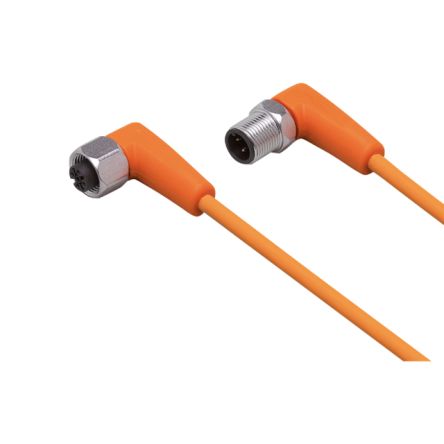 ifm electronic Мужской 1-канальный угловой к Женскому 1-канальному M12 кабелю для датчиков и приводов, 2.5 м