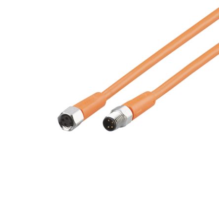 ifm electronic Мужской 1 контактный Прямой к Женскому 1 контактному Прямому Кабелю Датчика/Привода, 2 м