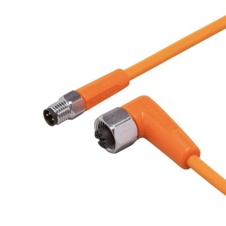 ifm electronic Мужской 1-канальный Прямой к Женскому 1-канальному M12 Кабелю Датчика Привода, 1 m