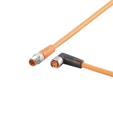 ifm electronic Мужской 1-ходовой прямой к женскому 1-ходовому M8 кабелю датчика/привода, 2 м