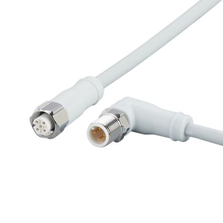 ifm electronic Мужской 4-проводный угловой к женскому 5-проводному прямому коммуникационному кабелю, 5 mm