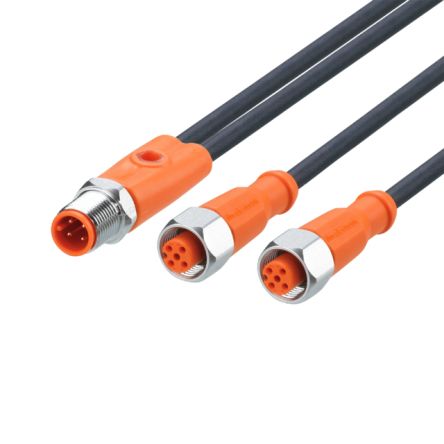 ifm electronic Мужской 1 контактный прямой к Женскому 2-х контактному прямому кабелю для датчиков и приводов, 2 м