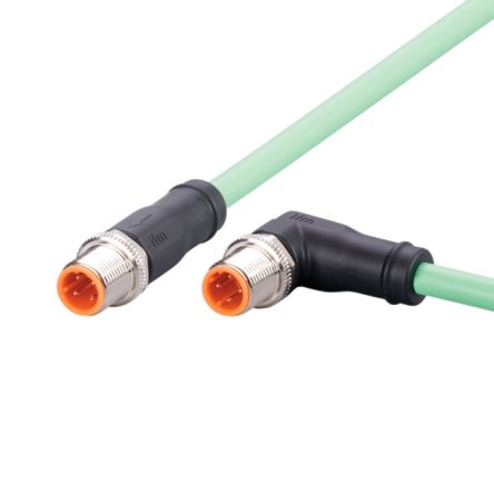 ifm electronic Мужской 4-х контактный угловой к женскому 4-х контактному прямому коммуникационному кабелю, 1 м