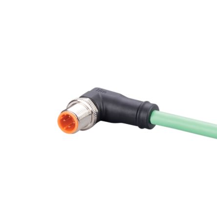 ifm electronic Мужской 4-проводной Прямой к Мужскому 4-проводному M12 Коммуникационному Кабелю, 5 m