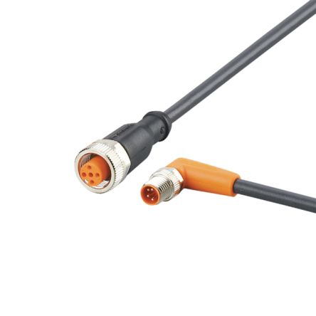 ifm electronic Мужской 4-ходовой Прямой к Женскому 5-ходовому Прямому Кабелю Связи, 0.3 м