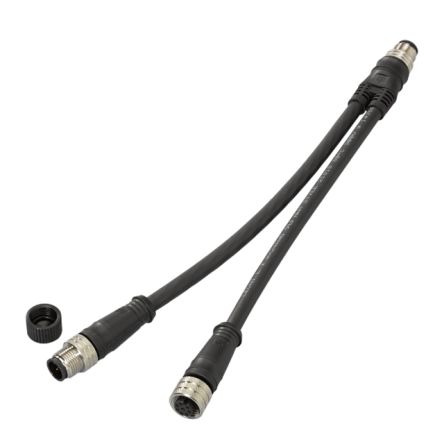 ifm electronic Женский 1-контактный прямой к Мужскому 2-контактному прямому Кабелю привода/датчика, 0.15 м