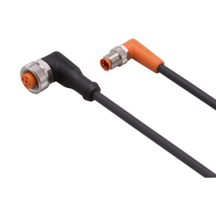 ifm electronic Мужской 4-ходовой угловой кабель связи к Женскому 5-ходовому M12, 0.3 м