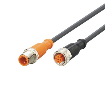 ifm electronic Мужской 3-ходовой Прямой к Женскому 5-ходовому Прямой Кабель Связи, 0.3 м