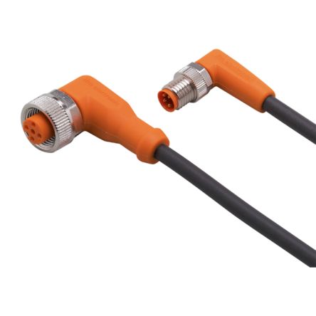 ifm electronic Мужской 4-ходовой угловой кабель связи к Женскому 5-ходовому M12, 0.3 м