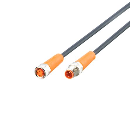ifm electronic Мужской 3-проводной Прямой к Женскому 3-проводному Прямому Коммуникационному Кабелю, 0.4 м