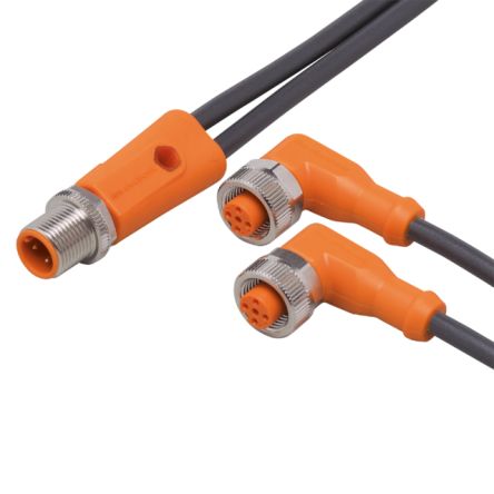 ifm electronic Мужской 5-ти контактный прямой к женскому 5-ти контактному M12 коммуникационному кабелю, 12 м