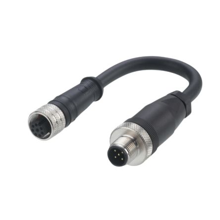 ifm electronic Мужской 1-контактный Прямой к Женскому 1-контактному Приводу/Датчику Кабель, 0.1 m