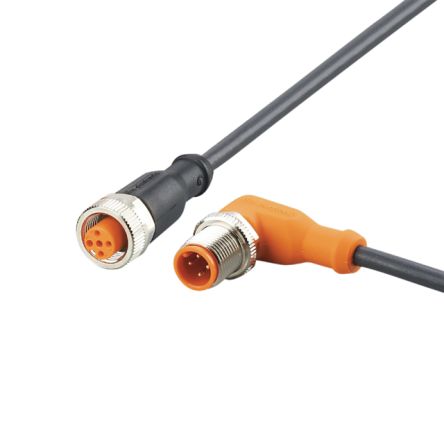 ifm electronic Мужской 4-ходовой Прямой к Женскому 5-ходовому Прямому Кабелю Связи, 0.3 м