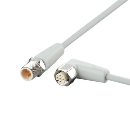ifm electronic Мужской 4-канальный прямой разъем к женскому 5-канальному M12 Кабель связи, 0.6 m