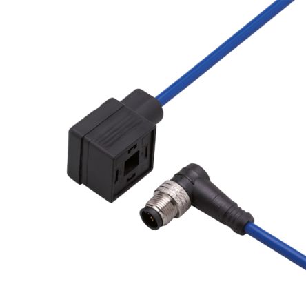 ifm electronic Мужской 1-проводной Правый Угол к Женскому 1-проводному Соединителю Клапана Кабель Привода/Датчика, 0.6 м