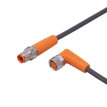 ifm electronic Мужской 4-х контактный прямой к Женскому 3-х контактному M8 коммуникационному кабелю, 3 м
