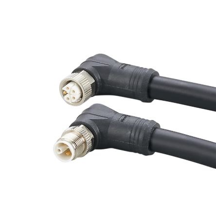 ifm electronic, 5 m 5-жильный силовой кабель, чёрный полиуретан 90 °C