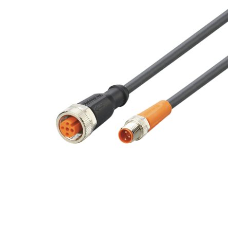 ifm electronic Мужской 3-ходовой Прямой к Женскому 5-ходовому Прямой Кабель Связи, 0.3 м