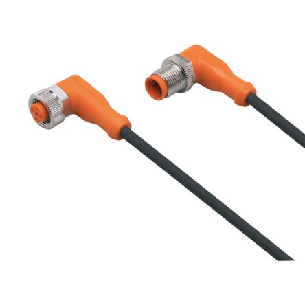 ifm electronic Мужской 5-х контактный угловой к Женскому 5-х контактному M12 коммуникационному кабелю, 2 м