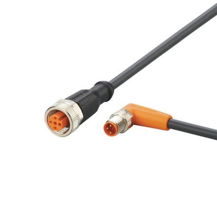 Кабель связи ifm electronic Мужской 3-пиновый прямой к Женскому 5-пиновому прямому, 0.3 м