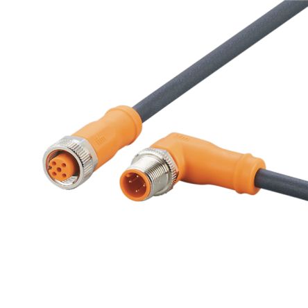 ifm electronic Мужской 4-проводной угловой к женскому 5-проводному прямому Коммуникационный кабель, 20 м