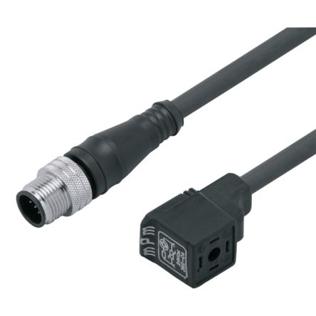 ifm electronic Мужской 1 контактный прямой к Женскому 1 контактному соединителю клапана кабелю привода/датчика, 0.3 m