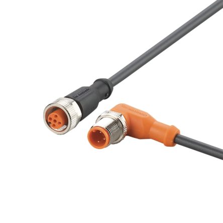 Кабель связи ifm electronic Мужской 3-пиновый прямой к Женскому 5-пиновому прямому, 0.3 м