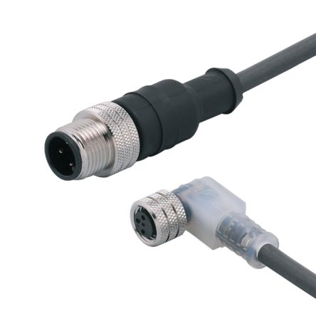 ifm electronic Мужской 1-ходовой прямой к Женскому 1-ходовому M8 кабелю привода/датчика, 1.5 м
