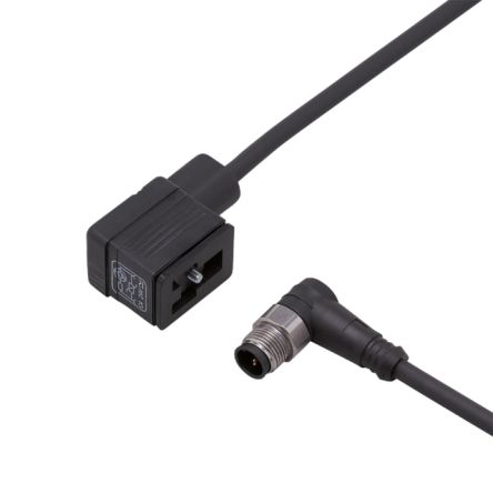 ifm electronic Мужской 1-канальный угловой к женскому 1-канальному соединителю клапана кабеля для привода/датчика, 0.3 м