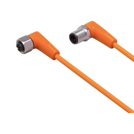 ifm electronic Мужской 1-канальный угловой кабель к женскому 1-канальному M12 для датчика привода, 2 м