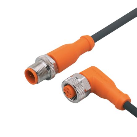 ifm electronic Мужской 1-канальный Прямой к Женскому 1-канальному M12 Кабелю Датчика Привода, 5 m